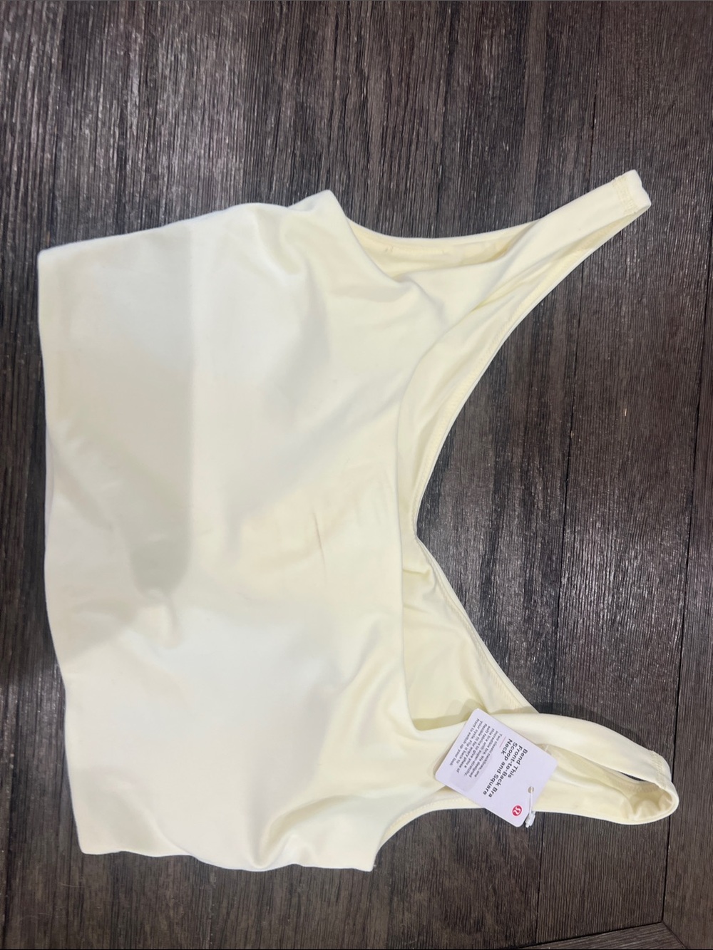 lululemon bend this front to back bra sock and square neck in pale yellow